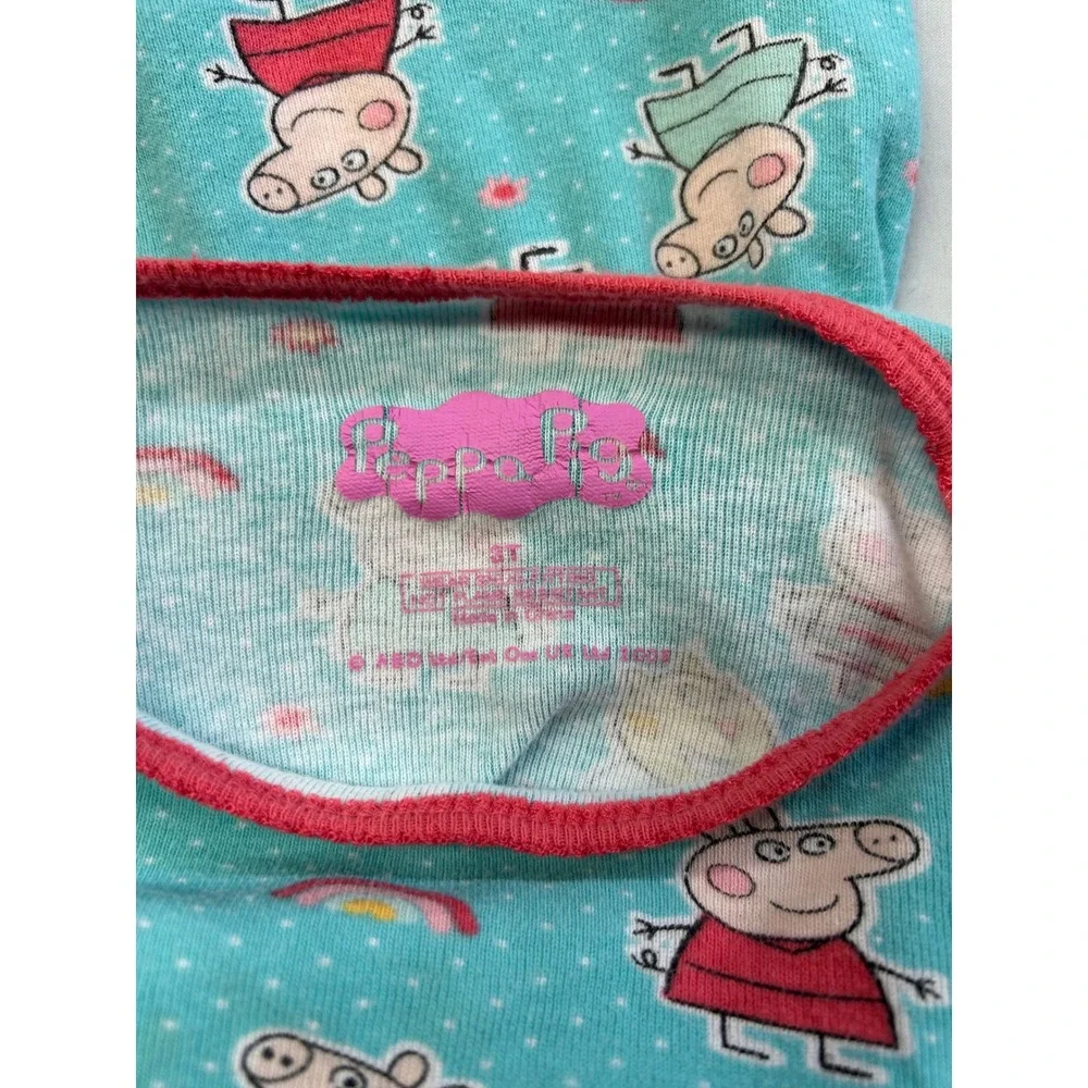 Vintage Y2K 2003 Peppa Pig Toddler Girls 2-Piece Pajama size 3T
